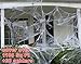 90shine 1400sqft Halloween Spider Web Decorations Outdoor - Fake Cobweb Spiderweb Webbing Indoor Party Decor with Black, Glow-in-The-Dark Spiders 100pcs