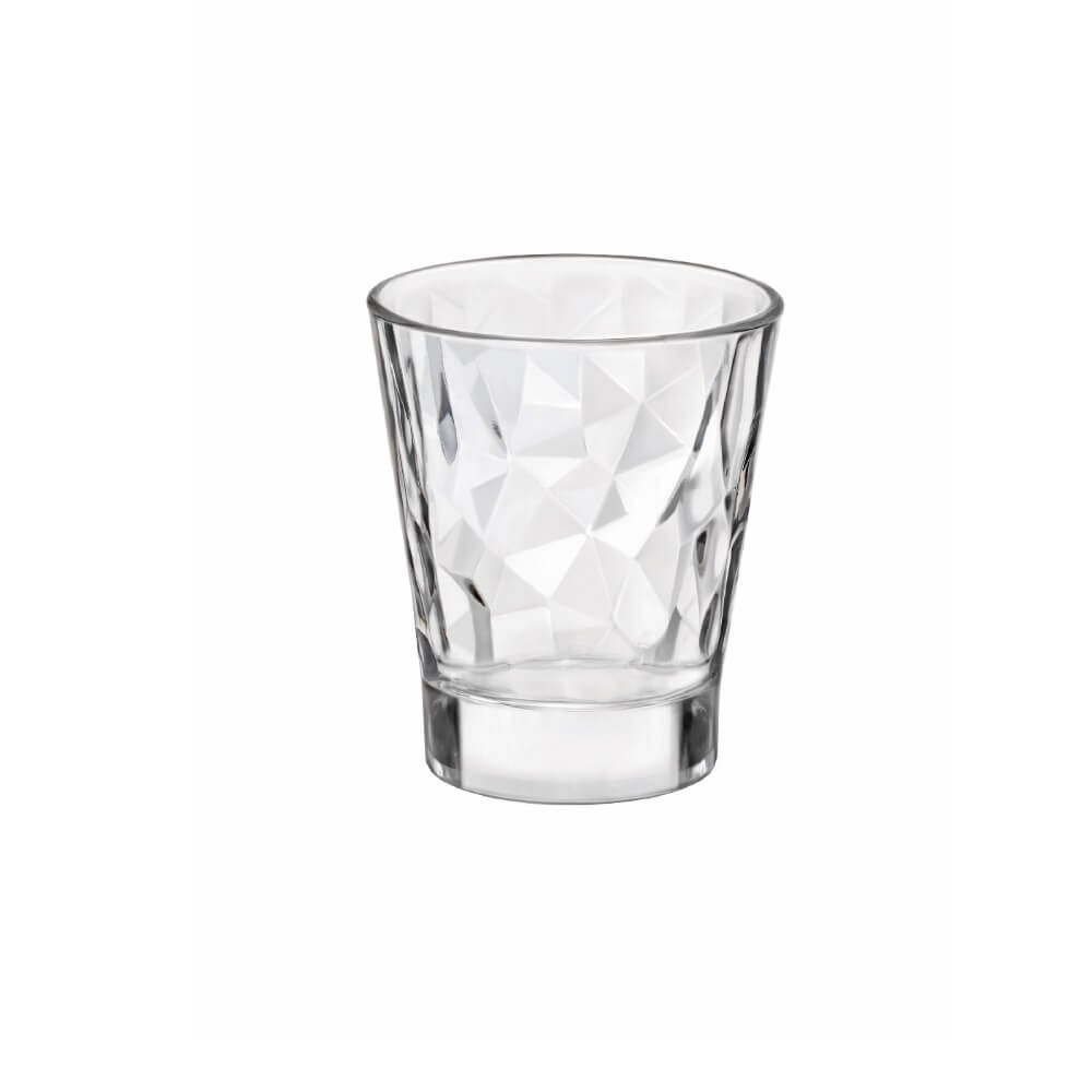 Bormioli Rocco Diamond Glass Espresso Cups 2.8oz / 80ml - Set of 6 Coffee Glassware