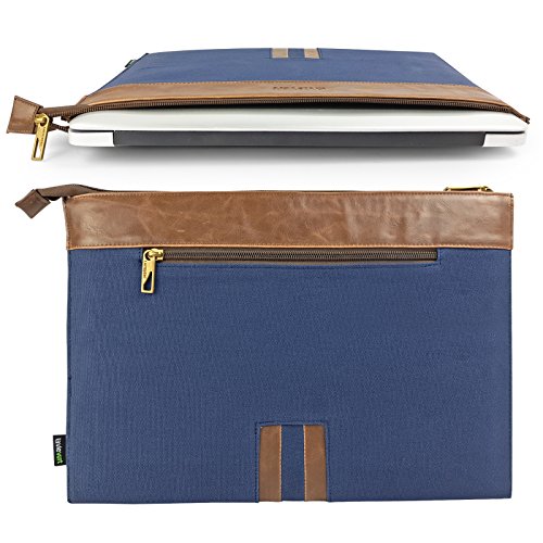 Lavievert canvas macbook sleeve pu leather laptop case …