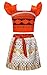 COTRIO Princess 4th Birthday Outfit Girls Clothes Halloween Costumes Toddlers Adventure Dress up Two-pieces Skirt Set Princess Dresses for Kids 3-4 Years (Orange)