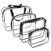 Clear Makeup Bags, Travel Bag/Travel Toiletry Bag Kit 4 Pack Travel Toiletry Cosmetic Bag Portable Waterproof PVC Organizer Case for Men & Women(4 pack, 3 size)