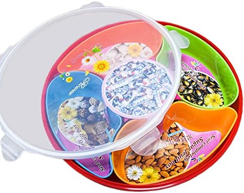 Snack Serving Tray,Yoocool Multi Section Sectional Sealed Snack Serving Platter Set with Airtight Lid for Candies,Nuts,Dried Fruits,Appetizer,Condiment,Seasoning