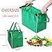 Home Kitchen Reusable Grocery Bags Set of 2, Foldable Shopping Tote Bag Organizer for Supermarket Trolley Cart Outdoor Camping, Holds Up to 40 lbs (Green)