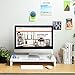 SONGMICS Bamboo Monitor Stand Riser, Ergonomic, Desktop Organizer, 3.3 Inches Height, with Phone, Cup, Keyboard Storage, for Computer, White ULLD201WTthumb 2