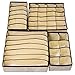 combocube Set of 4 Beige Foldable Underwear Drawer Organizer, Drawer Dividers, Storage Boxes, Closet Organizers, Under Bed Organizer