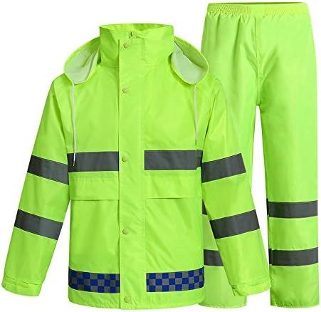 Rainfly Men's Reflective Traffic Rain Jacket And Pant Work Protective Rain Suit