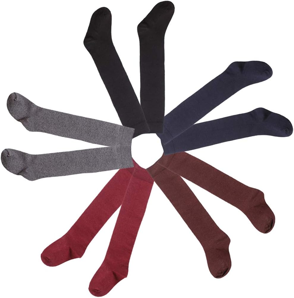 5 Pairs Little Girl Knee High Long Socks Cute Tube