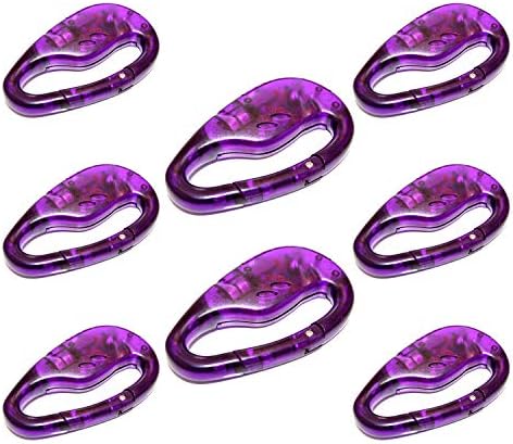 Mini FM Radio Portable Carabiner Keychain Clip Travel Sized + Headphones (8 Pack(Purple))