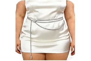 MODRSA Chain Belt Chain Silver Chain Belt Gold Chain Belt with Chain Sunflower Butterfly Waist Chain Belt Plus Size Long