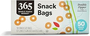 365 by Whole Foods Market, Snack Size Storage Bags, Double Zipper, 50 Count
