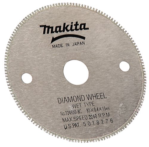 Makita 724950-8C 3-3/8-Inch Wet Cutting Diamond Saw Blade with 15-Millimeter Arbor for Cutting Tile or Glass