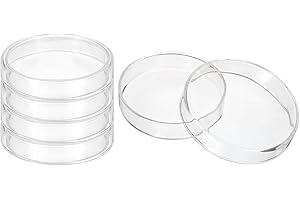 PATIKIL 120mm High Borosilicate Glass Petri Dishes with Lids, 5 Pcs Petri Plates for Lab Science Experiment, Clear