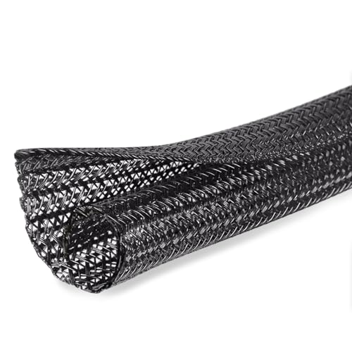 Moxita 7,6 m – 0,6 cm Kabelschutz, Kabelhülse, geteilter Draht-Webstuhlschlauch für Netzkabel, Audio, USB-Kabel, Kabel-Management für TV-Computer, Kab