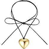 RLHRNDE Heart Choker Necklace Chunky Puffy Red Heart Necklack Trendy Y2k Big Glass Heart Pendant Adjustable Velvet Necklace Valentine's Day Jewelry Accessories