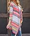 Beautyvan, Women Irregular Stripe Shawl Kimono Cardigan Tops Cover Up Blouse (XL, Pink)