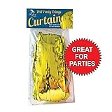 My Perfect Nights 3 ft x 8 ft Metallic Gold Tinsel Curtain Foil Fringe Party Photo Backdrop Wedding Decor (Gold,1 Pack)