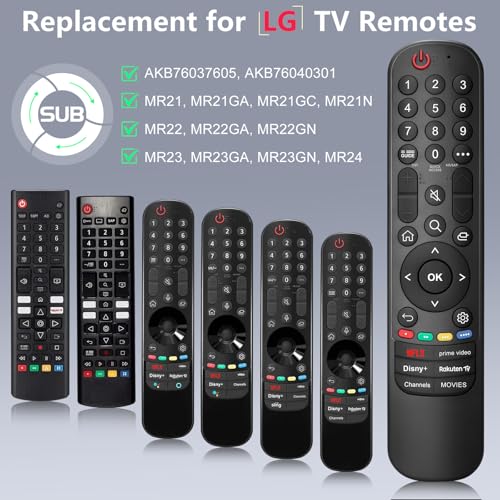 MR22 for LG-Smart-TV-Remote, Universal Magic Remote Control for LG TV UHD OLED QNED UHD LED LCD Series (No Pointer or Voice)
