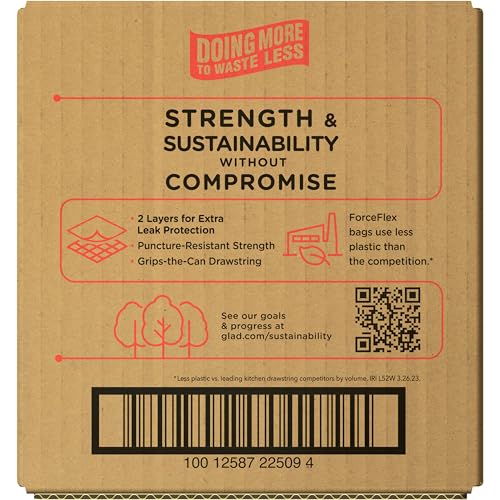 GLAD FORCEFLEX TALL KITCHEN TRASH BAGS, 13 GALLON, GAIN LEMON ZEST, 110 COUNT (PACKAGE MAY VARY)