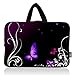 AUPET Purple Butterfly Universal 6 ~ 7 inch Tablet Portable Neoprene Zipper Carrying Sleeve Case Bag