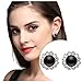 Black Erxtra Large Faux Pearl Clip on Earrings Antique Cute Flower Earrings for Women