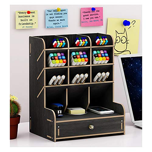 Wooden Desk Organiser Multi-Functional Drawer Stationery Desktop