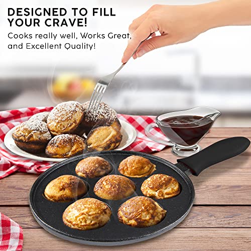 Upstreet Cast Iron Aebleskiver Pan/Ebelskiver Pan/Ideal for Mini