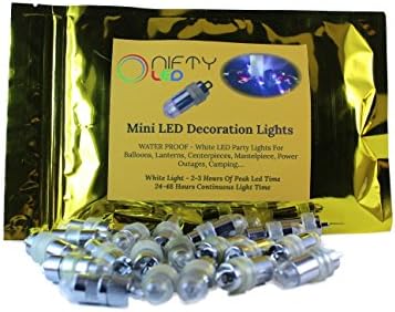 NiftyLED 25 Pack Water-Proof LED Mini Lights For Paper Lantern Balloons, Decoration, Crafts (White)