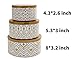 Decorative Containers Canister Set 3, Porcelain Geometric Storage Jars with Bamboo Lids, Holiday Gift