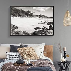 Framed Canvas Wall Art for Living Room, Bedroom Coast Line II Canvas Prints for Home Decoration Ready to Hang - 16x24 inches