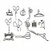 Sewing Charms Collection-100g About (60-65pcs) Antique Silver Craft Supplies Sewing Charms Pendants for Crafting, Jewelry Findings Making Accessory for DIY Necklace Bracelet (M003)