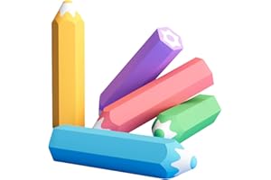5pcs Kids Colorful Pencil Shape Eraser Hexagonal Shape Drawing Ergonomic Grip School Office Supplies