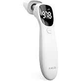 @AL21 Dual Mode Thermometer for Adults, Kids, and Babies &ndash; Infrared Digital Forehead and Ear Thermometer No Touch, Fever Alarm, 1-Second Reading, 32 Memory Recall