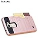 LG Escape 3 Case, LG Phoenix 2 Case, AnoKe [Credit Card Slots Holder][Not Wallet] Hard silicone Rubber Hybrid Armor Shockproof Protective Holster Cover Case for LG K8 - KLS Rose Gold