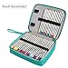 Miraclekoo 120 Slots PU Leather Pencil Holder Pencil Case Large Capacity Multi-layer Pencil Bag (Turquoise)