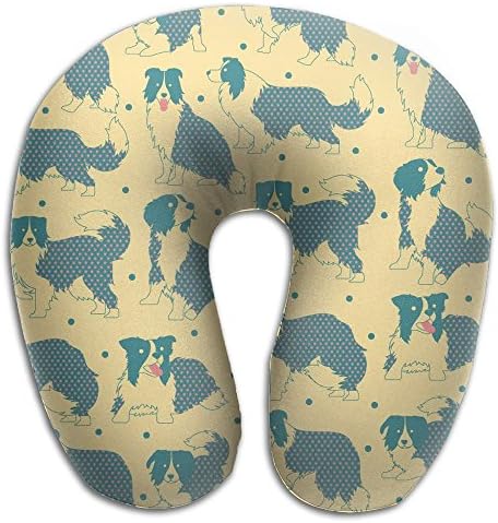 Border Collie Memory Foam Neck Pillow Neck Snug Long Flight Train Home