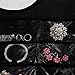 Valdler Dual Sides Hanging Jewelry Non-woven Organizer 30 Pockets 14 Hook-and loop Tabs Holder Storage Bag Without Hanger (Black)