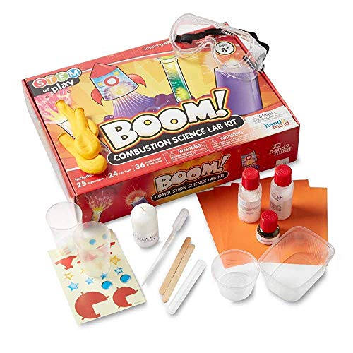 hand2mind Combustion Science Kits for Kids 8-12, Kids Science Kit with Fact-Filled Guide, Lava Lamp, Rocket Balloon, and Birthday Cake Sparklers, STEM Toys, 25 Science Experiments