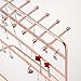 LEORISO Jewelry Stand, 4-Tier Metal Earrings Organizer, Beautiful Rose Gold Necklaces Holder & Bracelets Display, Jewelry Organizer