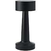 Elements 8.4 Inch Black LED Rechargeable Metal Lamp - Touch Control Desk Lamp with 3 Light Colors, Stepless Dimming, 1200mAh 