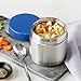 LunchBots Wide Thermal 16 oz. All Stainless Steel Bowl - Insulated Food Container Stays Hot 6 Hours or Cold for 12 Hours - Leak Proof Soup Jar for Portable Convenience - Blue