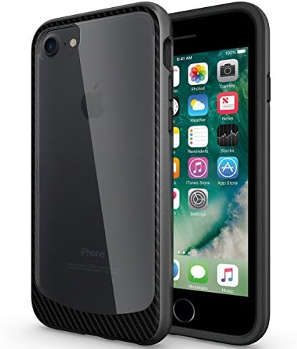 Clear iPhone 7 Case, Rssviss Hybrid Heavy Duty Case With Clear Bumper [Shock Absorption] for Apple iPhone 6/6s/7 (Black)