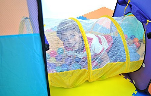 eWonderWorld 3.25' Sunshine Yellow Kid'S Pop-Up Play Tunnel with Carrying Bag - Children'S Tunnel, Play Tube, Crawl Tunnel for Toddlers, Toy Tunnel
