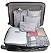 7 Set Travel Cubes,5 Colors Waterproof Mesh Durable Luggage Packing Organizers,1 Travel Shoe Bag,6 Set Packing Cubes (Gray)