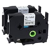 Label KINGDOM Compatible Brother P-Touch TZ241 TZe241 18mm Label Tape, Black on White, 3/4 Inch x 26.2 Feet, Standard Laminated Labels, 2 Pack