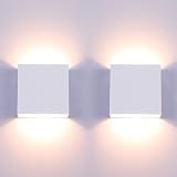 Glighone 2Pcs LED Wall Lights Up Down Warm White 6W Aluminum Modern Sconce