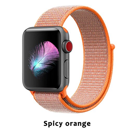 Yunsea For Apple Watch Band, New Nylon Sport Loop, with Hook and Loop Fastener, Adjustable Closure Wrist Strap, Replacement Band for iwatch, 38mm, 6 pack - Thumbnail 4
