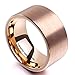 King Will Glory 12mm Rose Gold Tungsten Carbide Wedding Ring Brushed Surface Comfort Fit