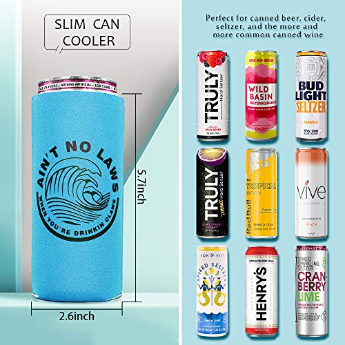 Skinny Can Coozie Slim Can Cooler for Slim Beer & Hard Seltzer, Skinny