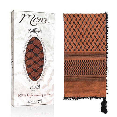 Mora premium shemagh scarf: large 100% cotton arab tact…