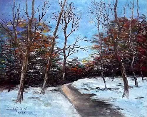 Amazon Com Winter Forest Oilpaintings Wall Decor Famous Oil Paintings Hand Painted Wall Art For Home Decoration Pictures For Living Room For Bedroom For Kitchen For Office Art Landscape Handmade